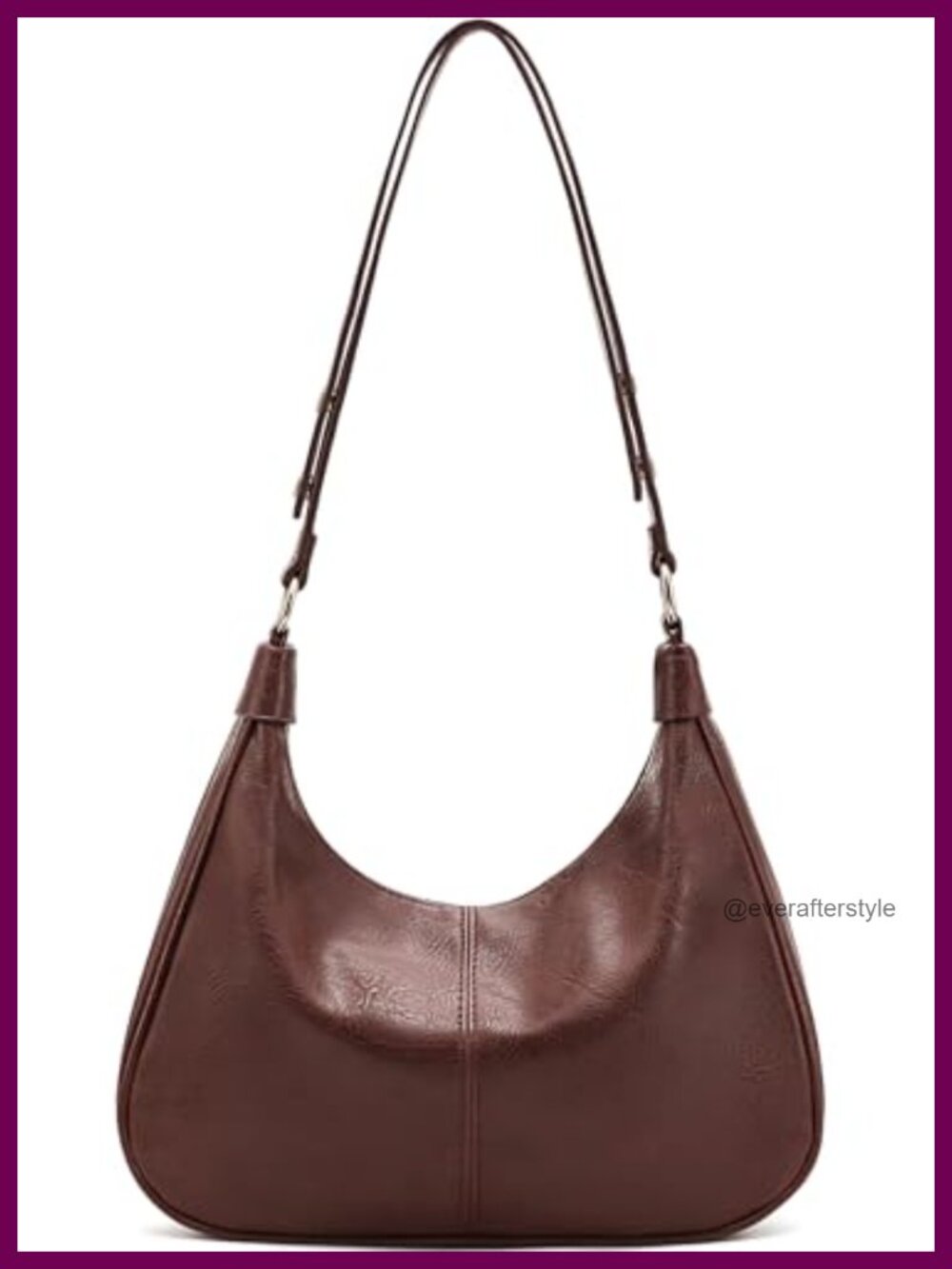 Crescent Hobo Shoulder Bag PU Leather Convertible Crossbody Purse